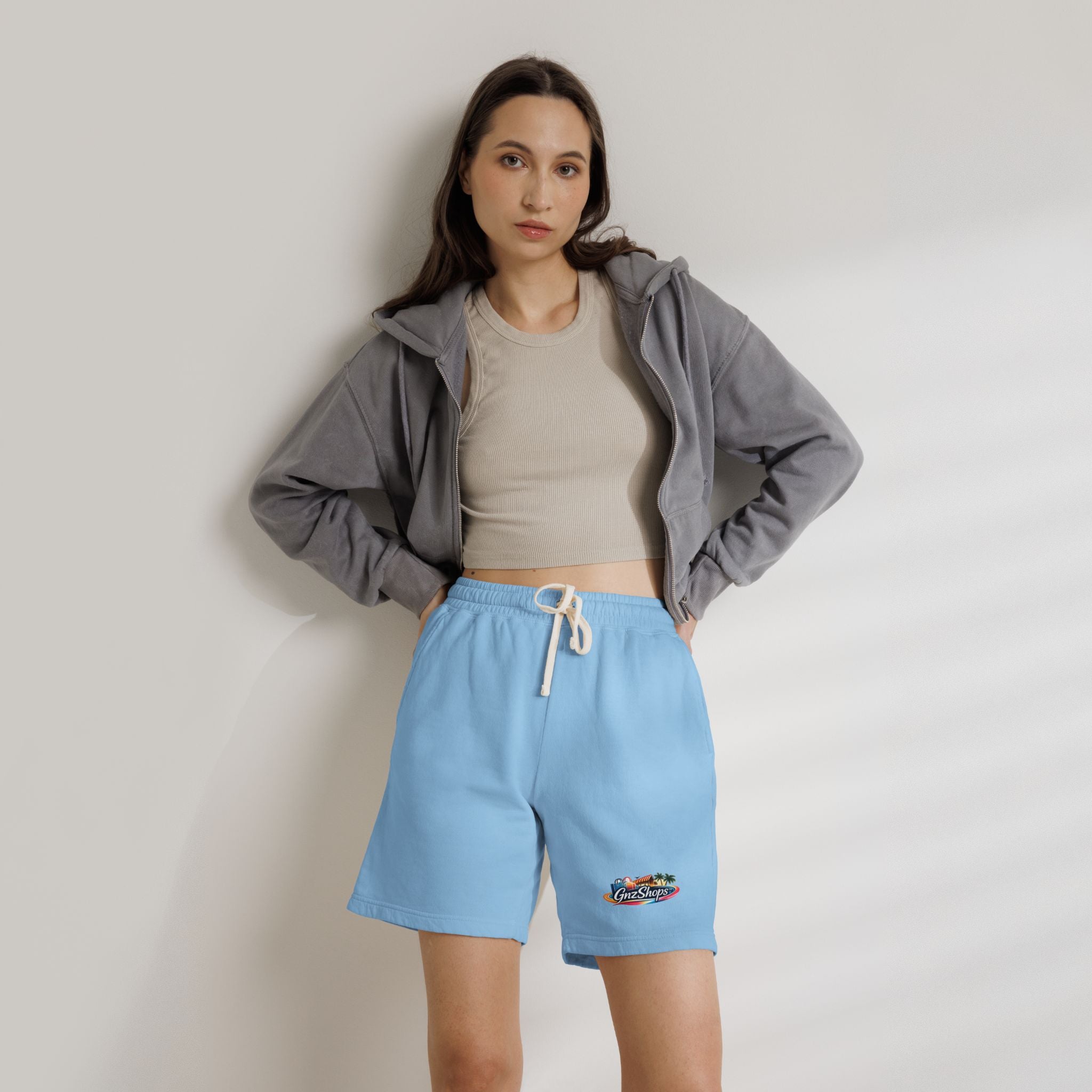 GNZ Unisex Garment-Dyed Lightweight Fleece Sweat Shorts