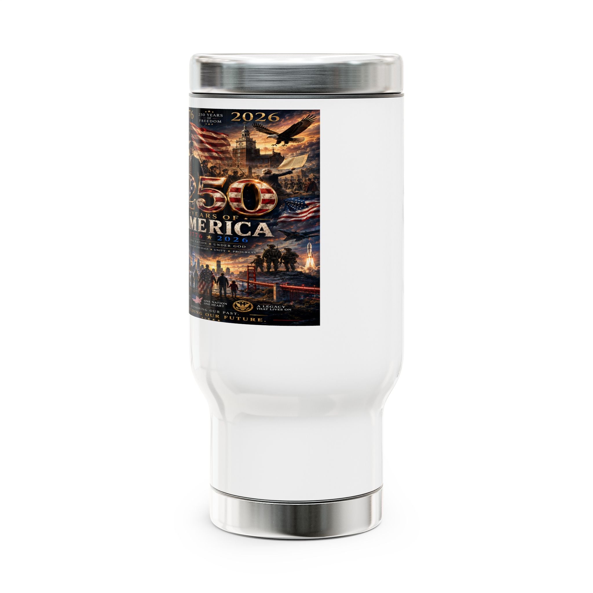 250 Stainless Steel Travel Mug with Handle, 14oz