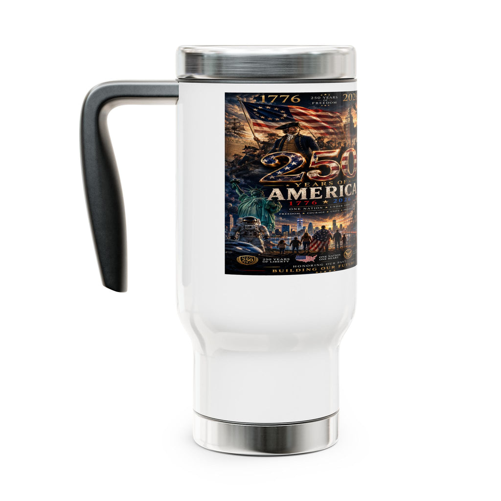 250 Stainless Steel Travel Mug with Handle, 14oz