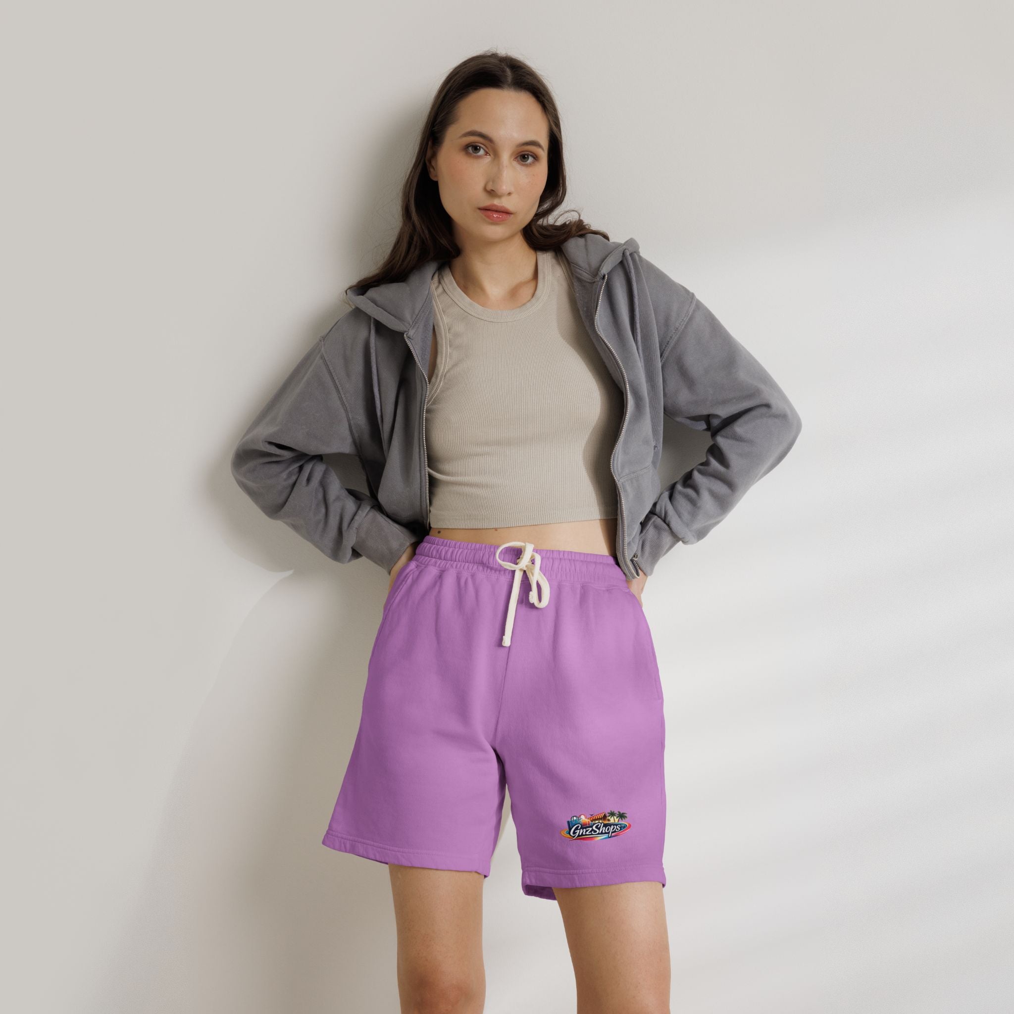GNZ Unisex Garment-Dyed Lightweight Fleece Sweat Shorts